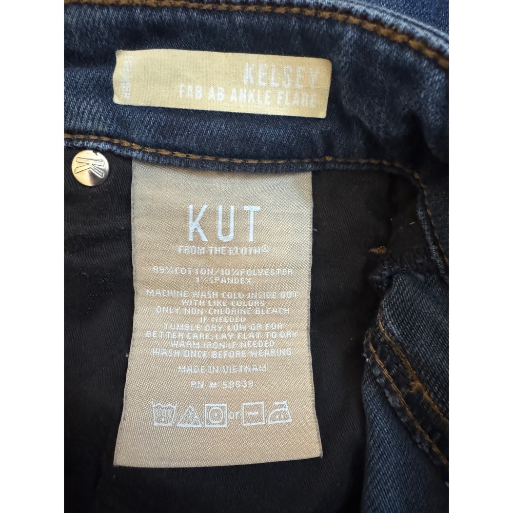 KUT from the Kloth Kelsey Fab Ab‎ Ankle Flare Jeans Women's Size 4 Dark Wash - Picture 4 of 4
